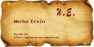 Werba Ervin névjegykártya